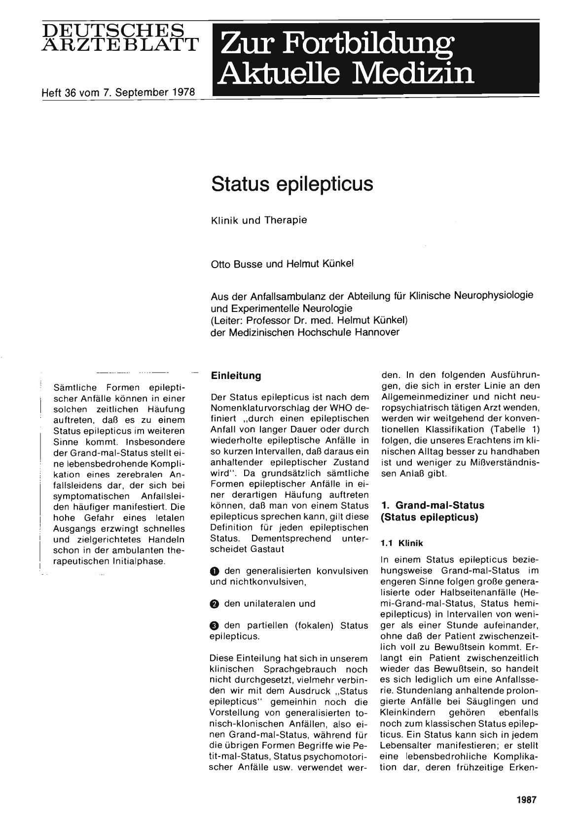 Vorschauseite 1: Status epilepticus