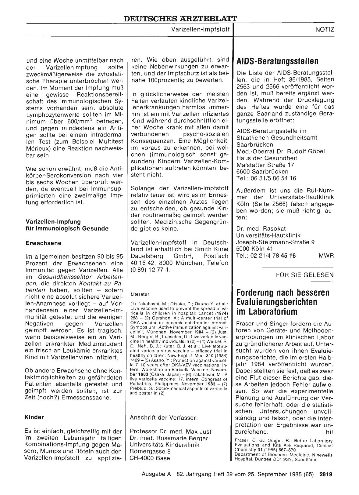 Vorschauseite 1: Forderung nach besseren Evaluierungsberichten im Laboratorium