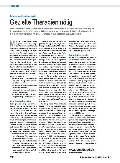 Vorschauseite 1: Schweres Asthma bronchiale: Gezielte Therapien nötig