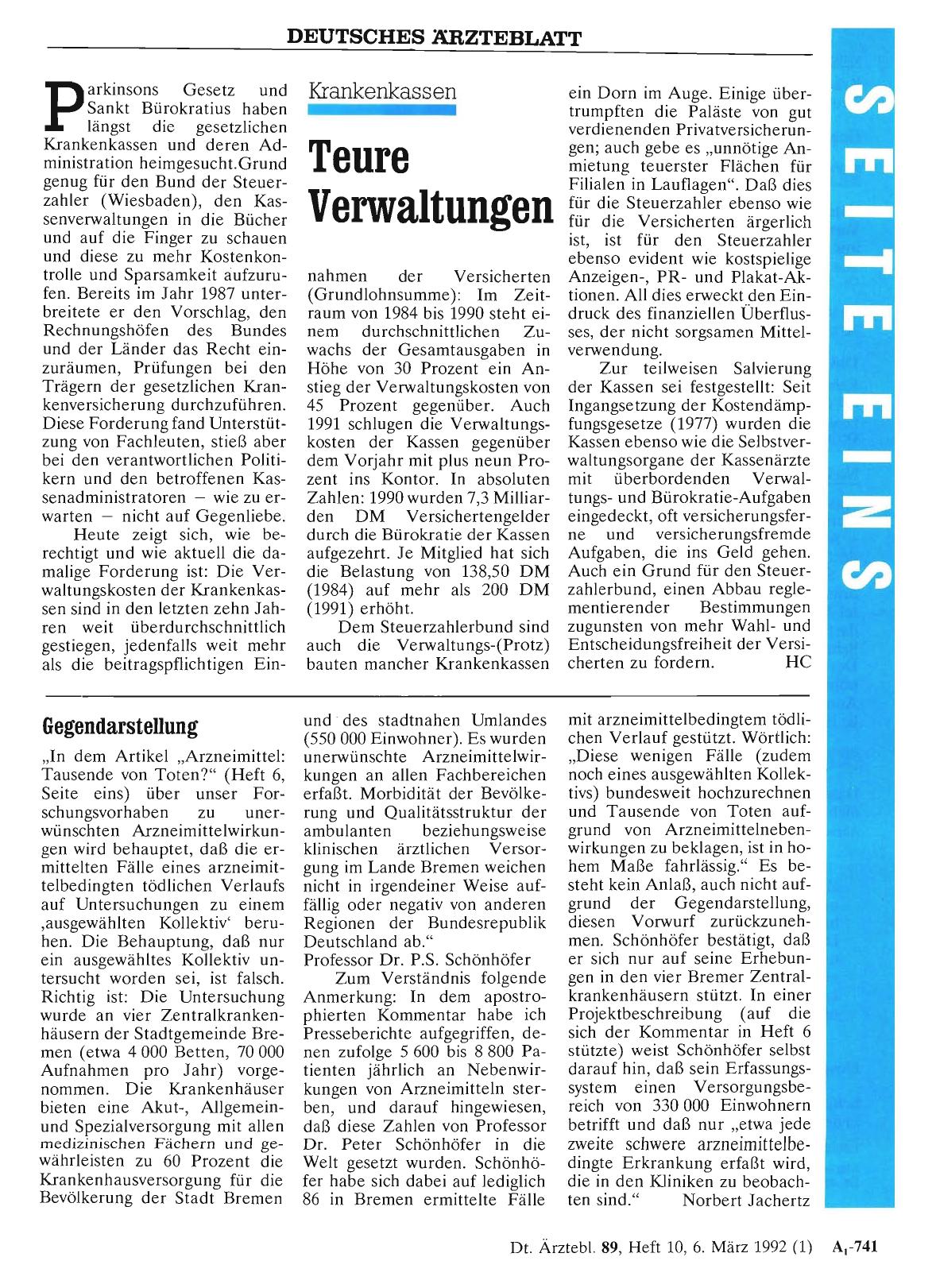 Vorschauseite 1: Krankenkassen: Teure Verwaltungen