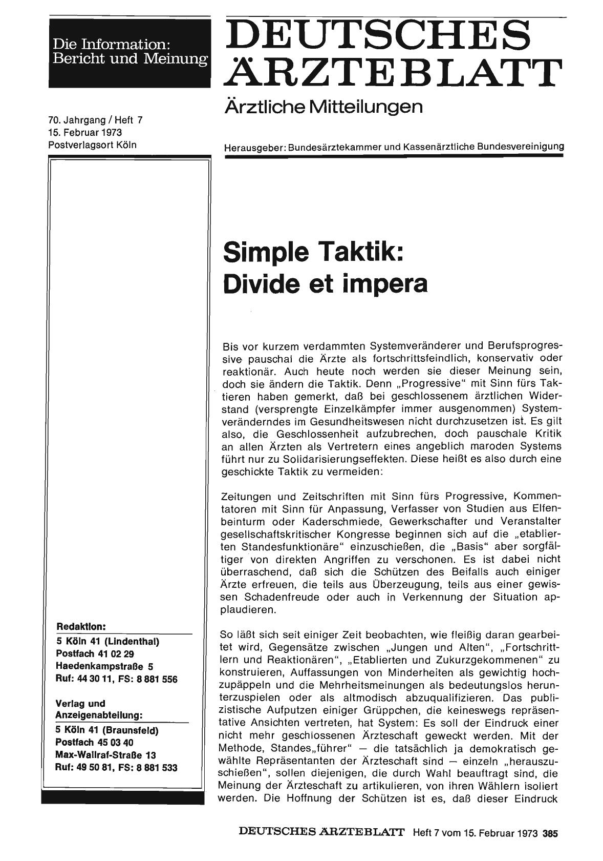 Vorschauseite 1: Simple Taktik: Divide et impera