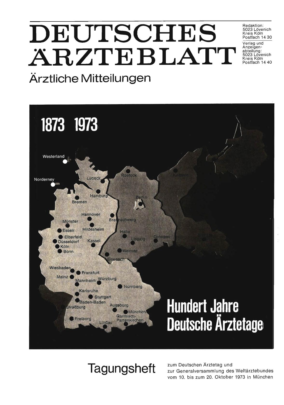 Vorschauseite 1: Hundert Jahre Deutsche Ärztetage