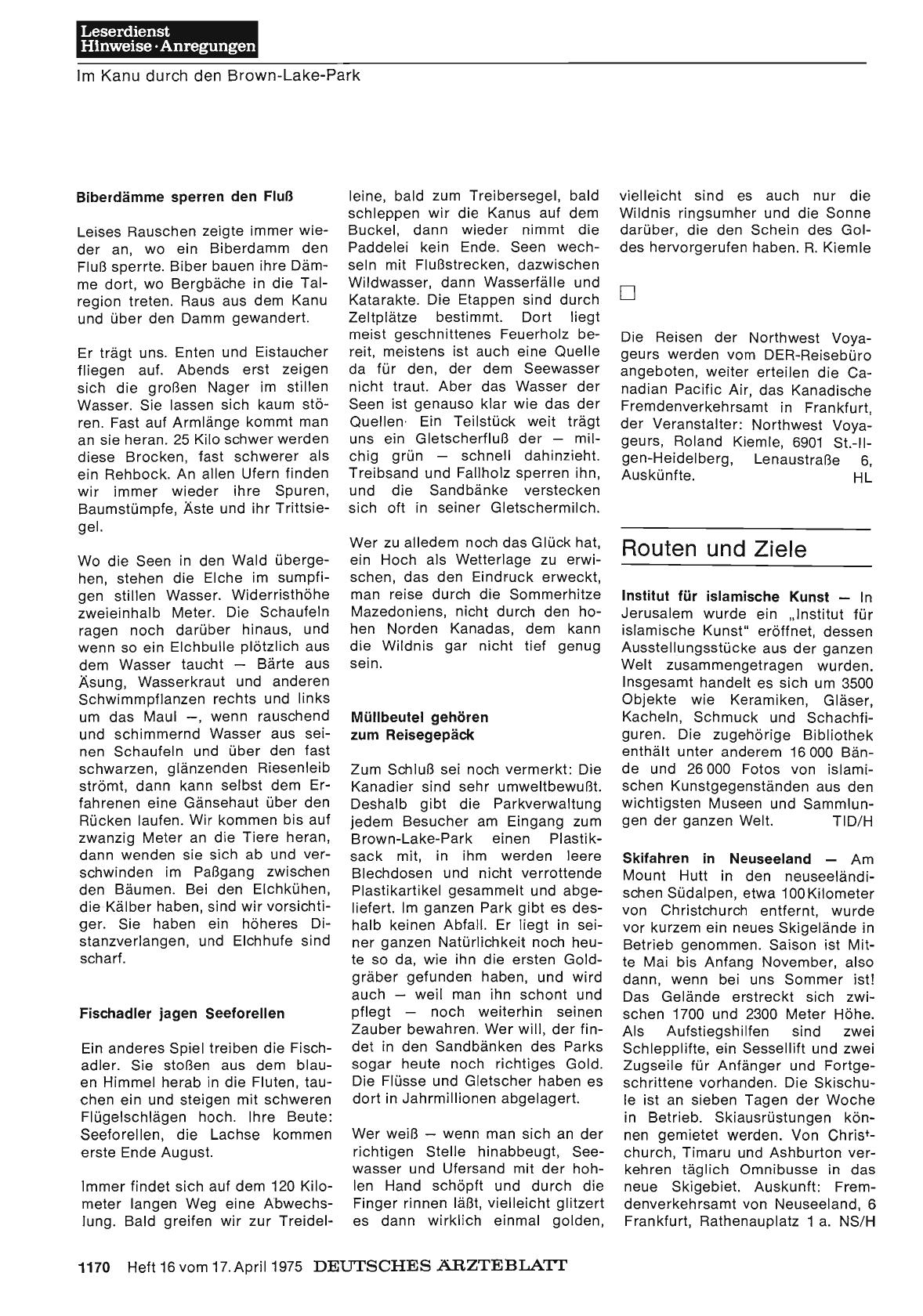Vorschauseite 1: Routen und Ziele