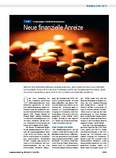 Vorschauseite 1: Kampf gegen Antibiotikaresistenzen: Neue finanzielle Anreize