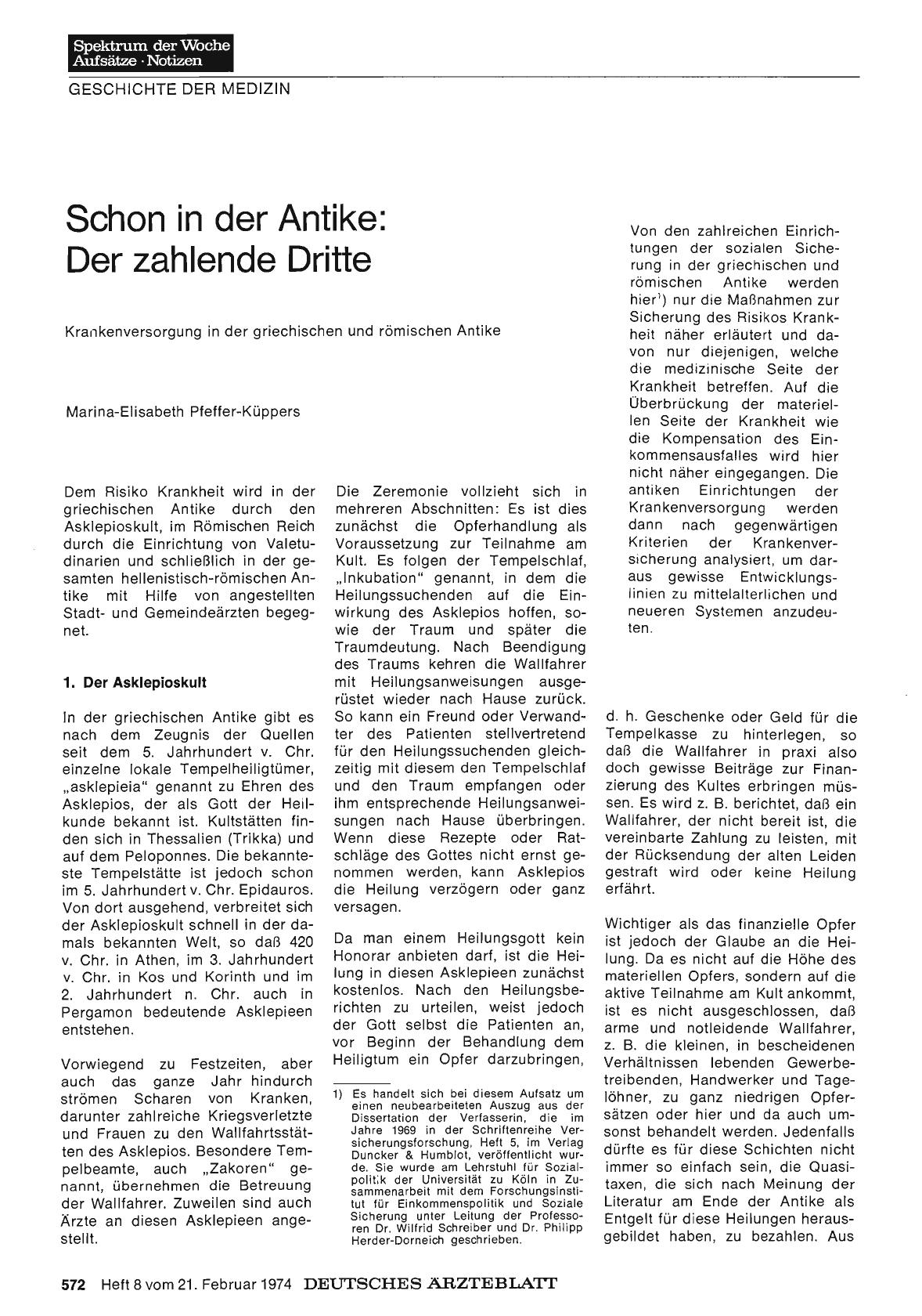 Vorschauseite 1: Schon in der Antike: Der zahlende Dritte