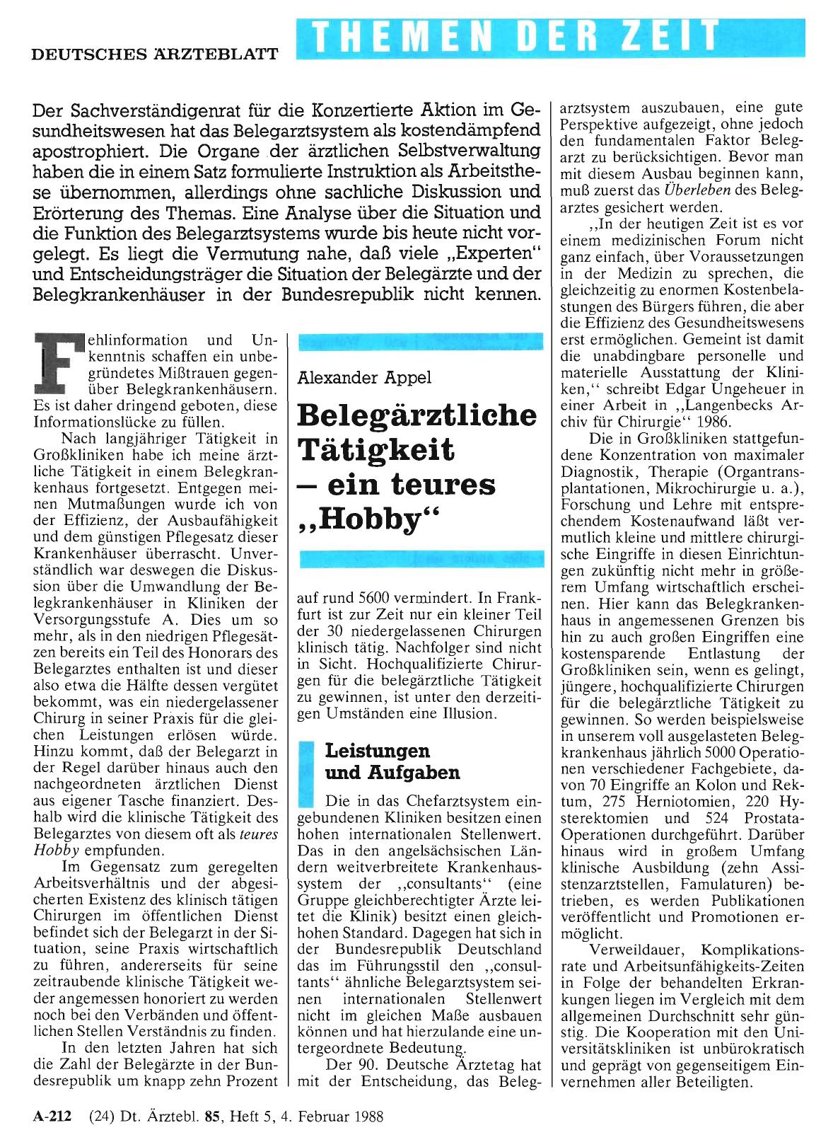 Vorschauseite 1: Belegärztliche Tätigkeit – ein teures „Hobby“