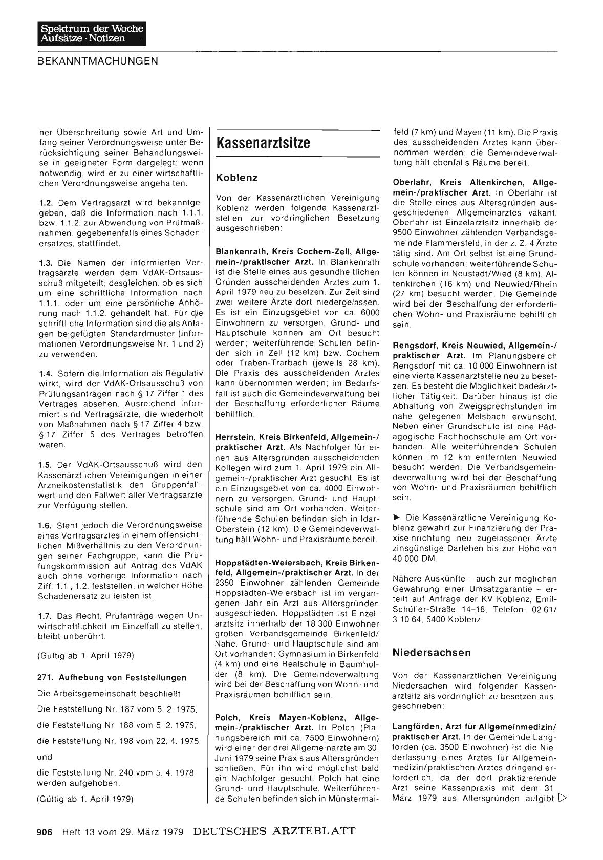 Vorschauseite 1: Kassenarztsitze