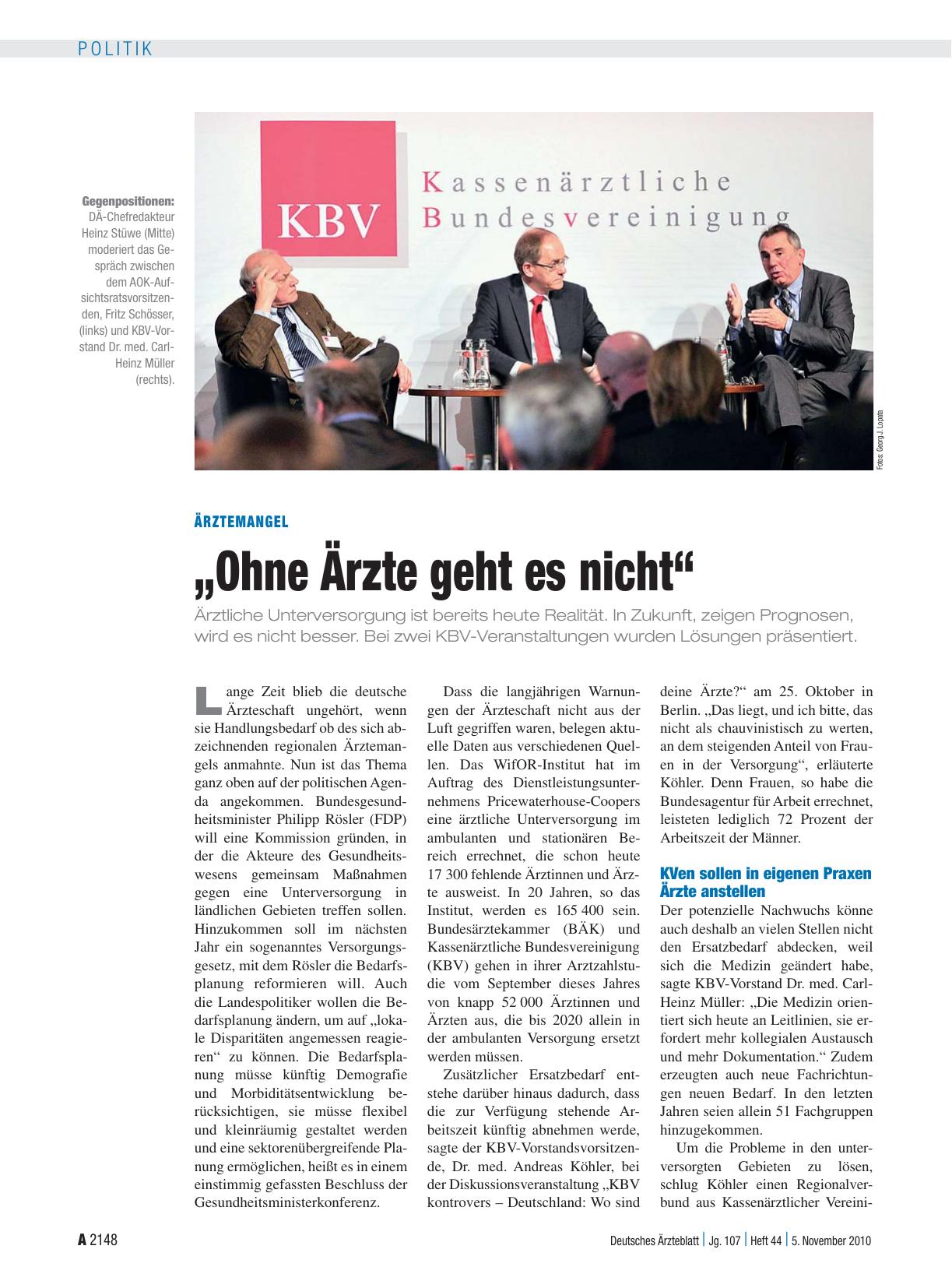 Vorschauseite 1: Ärztemangel: „Ohne Ärzte geht es nicht“
