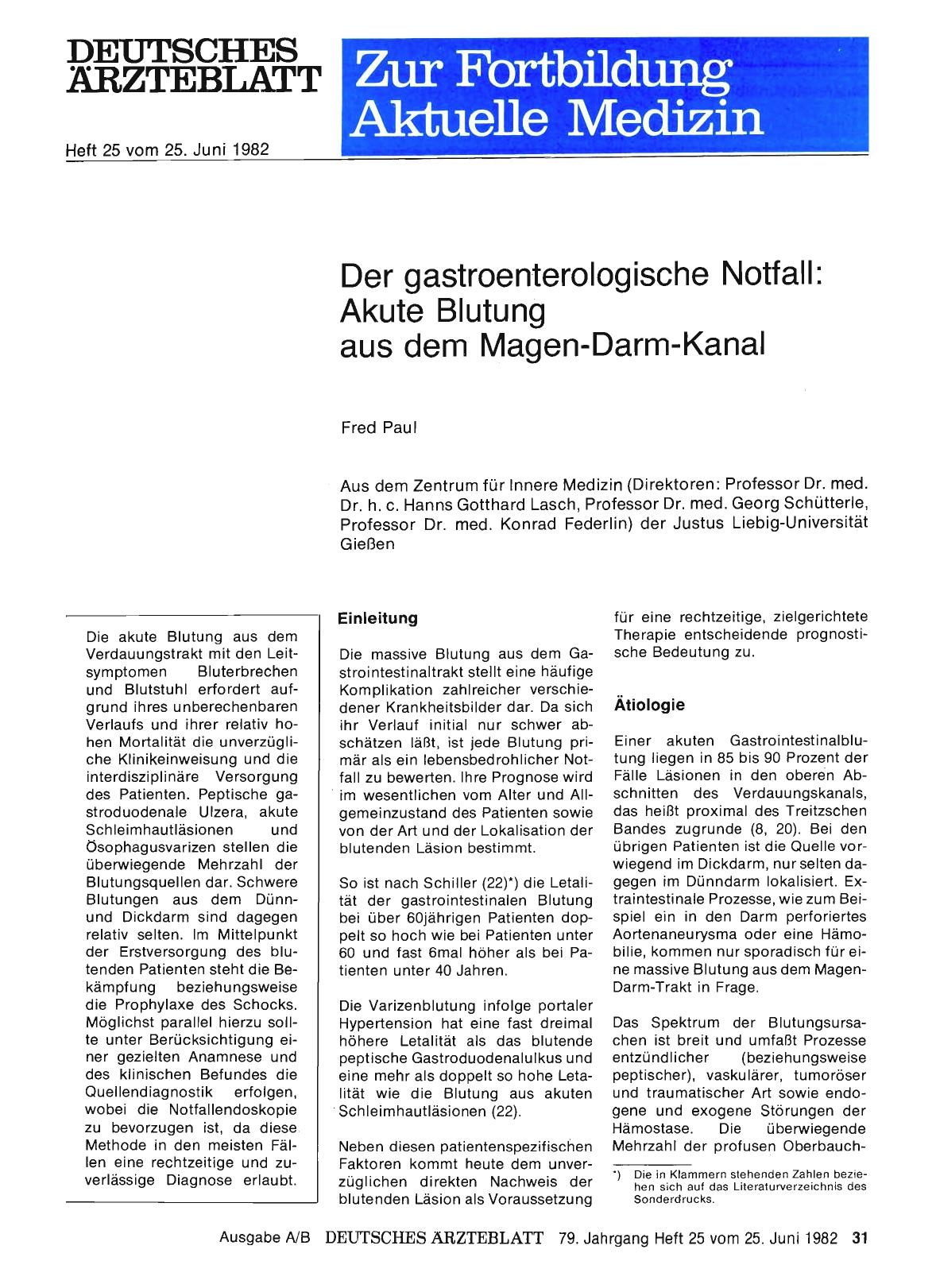 Vorschauseite 1: Der gastroenterologische Notfall: Akute Blutung aus dem Magen-Darm-Kanal