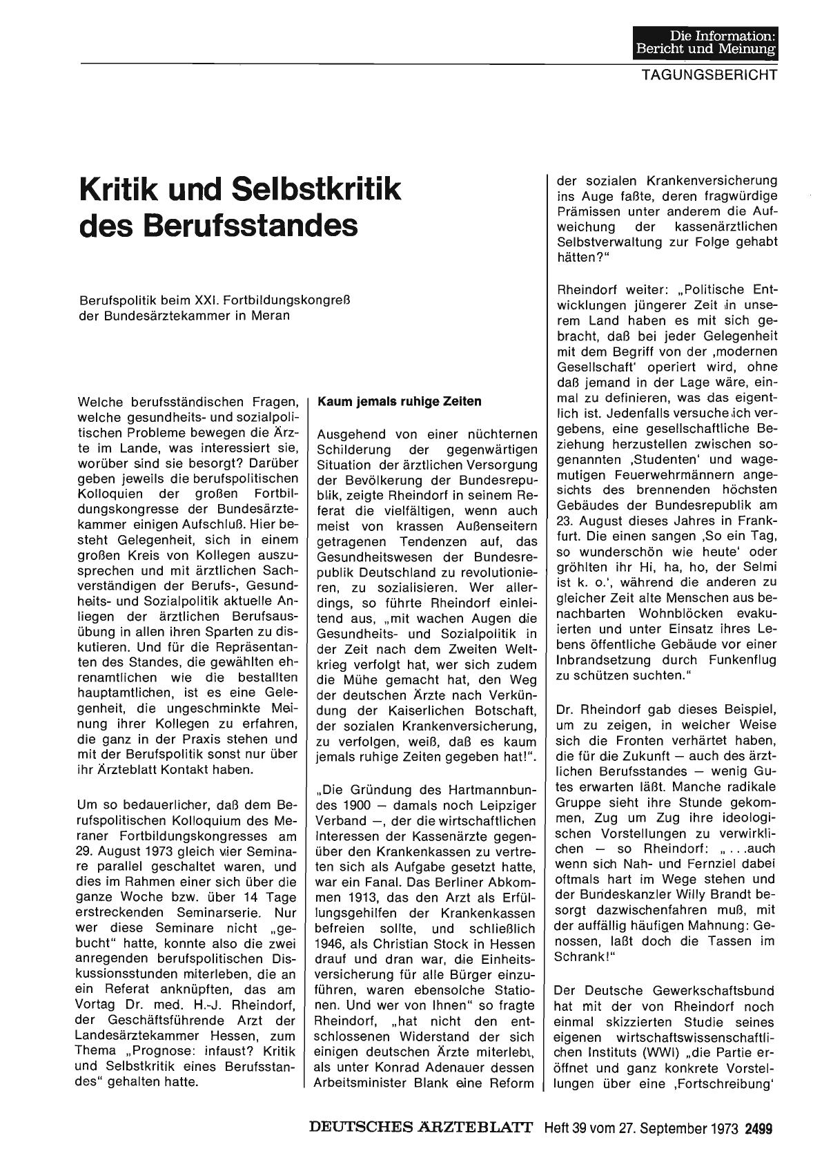 Vorschauseite 1: Kritik und Selbstkritik des Berufsstandes