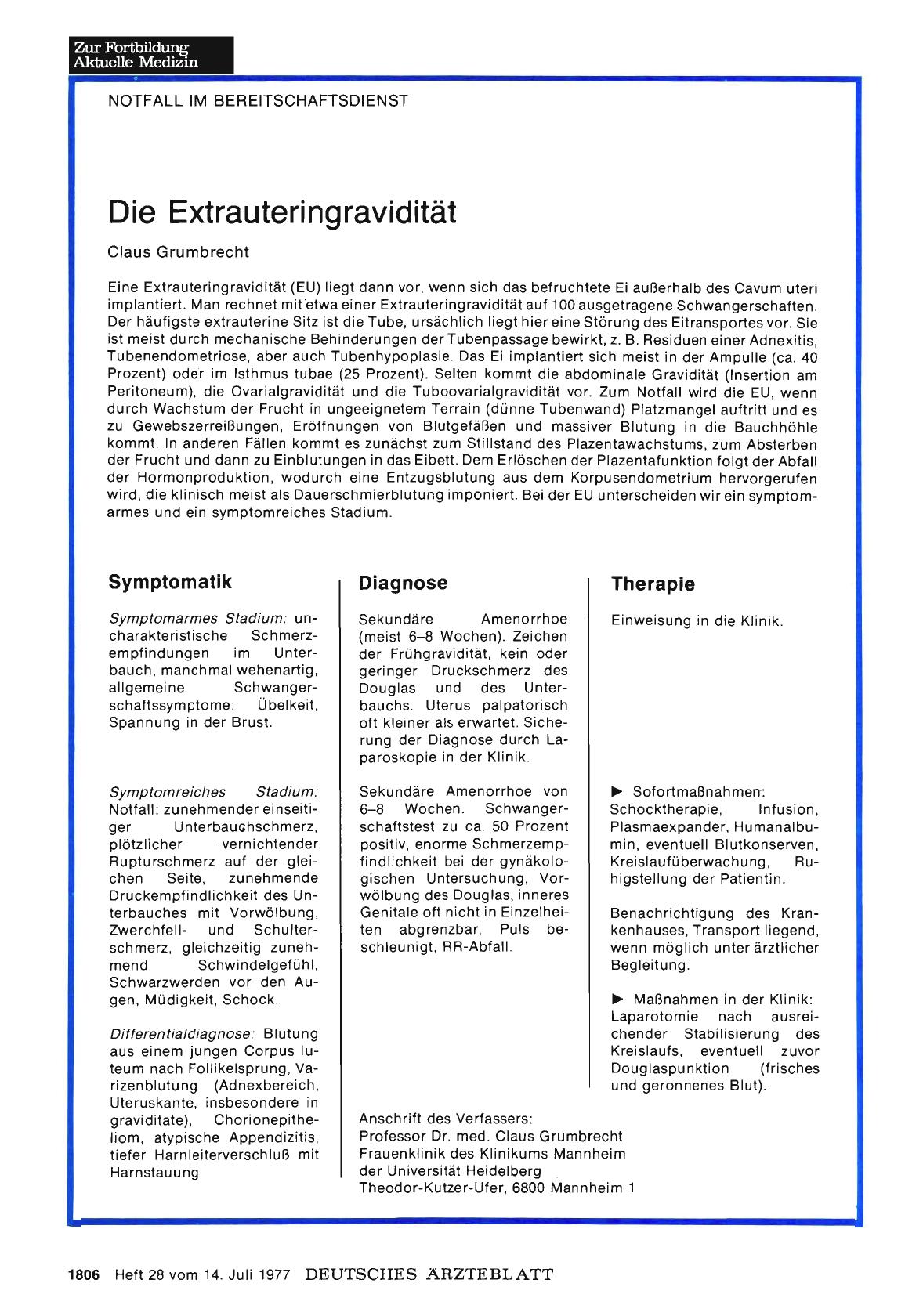 Vorschauseite 1: Die Extrauteringravidität