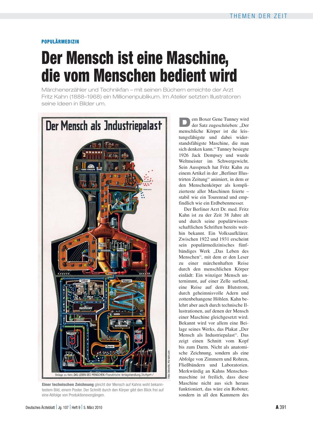 Vorschauseite 1: Populärmedizin: Der Mensch ist eine Maschine, die vom Menschen bedient wird