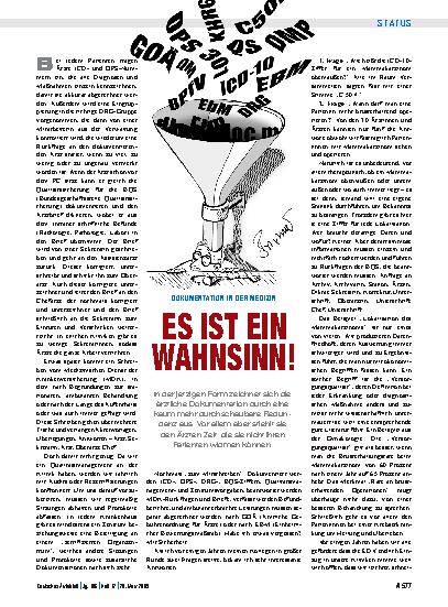 Vorschauseite 1: Dokumentation in der Medizin: Es ist ein Wahnsinn!