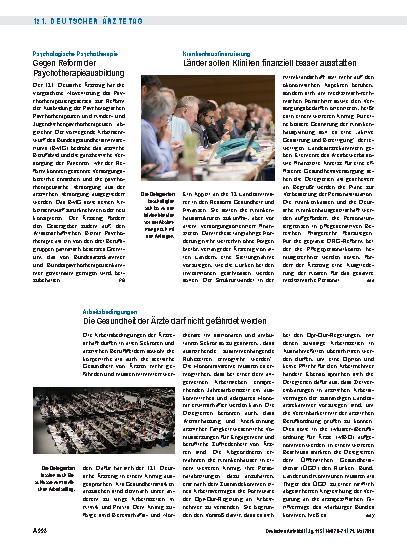 Vorschauseite 1: Psychologische Psychotherapie: Gegen Reform der Psychotherapieausbildung