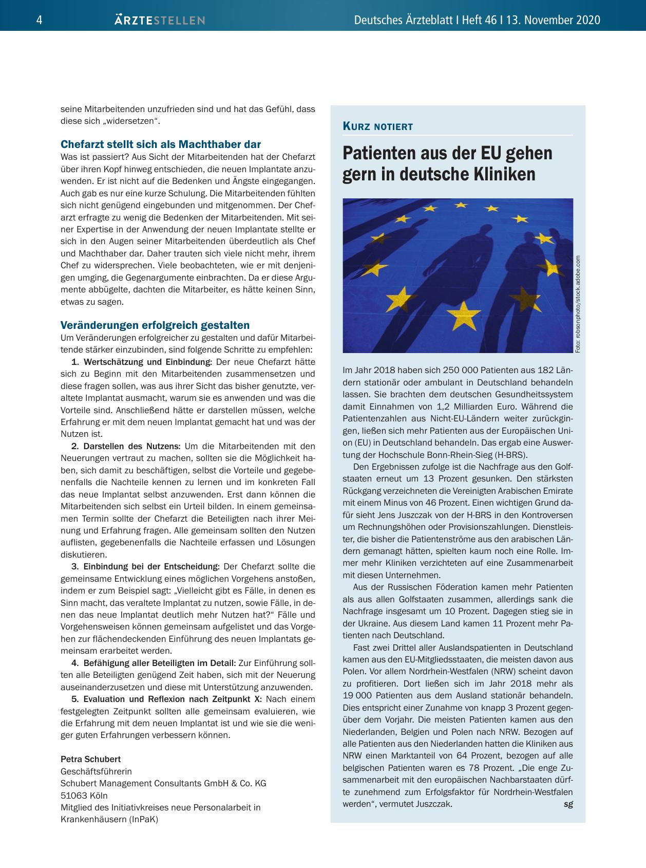 Vorschauseite 1: Patienten aus der EU gehen gern in deutsche Kliniken
