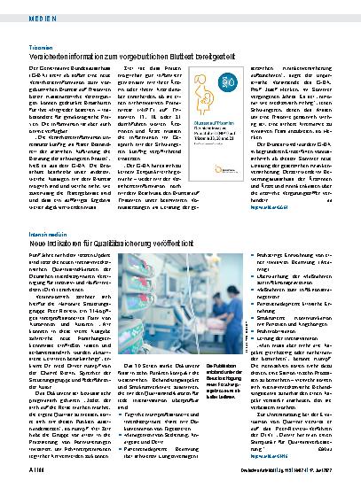 Vorschauseite 1: Trisomien: Versicherteninformation zum vorgeburtlichen Bluttest bereitgestellt