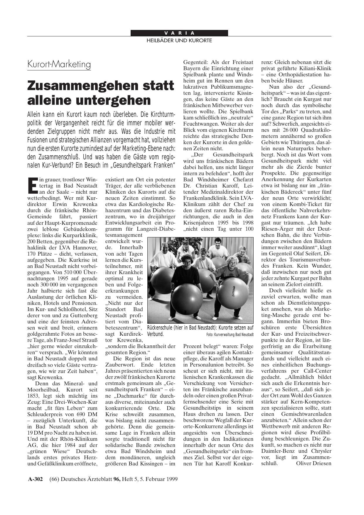 Vorschauseite 1: Kurort-Marketing: Zusammengehen statt alleine untergehen