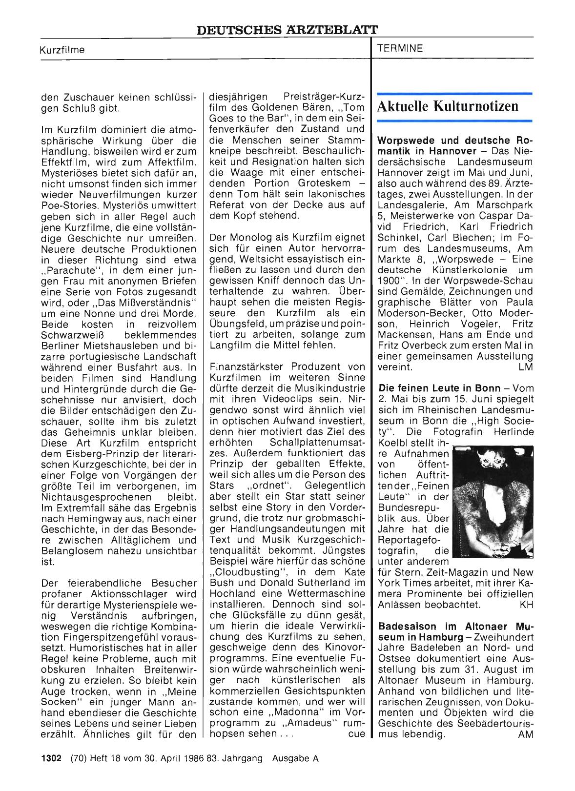 Vorschauseite 1: Aktuelle Kulturnotizen