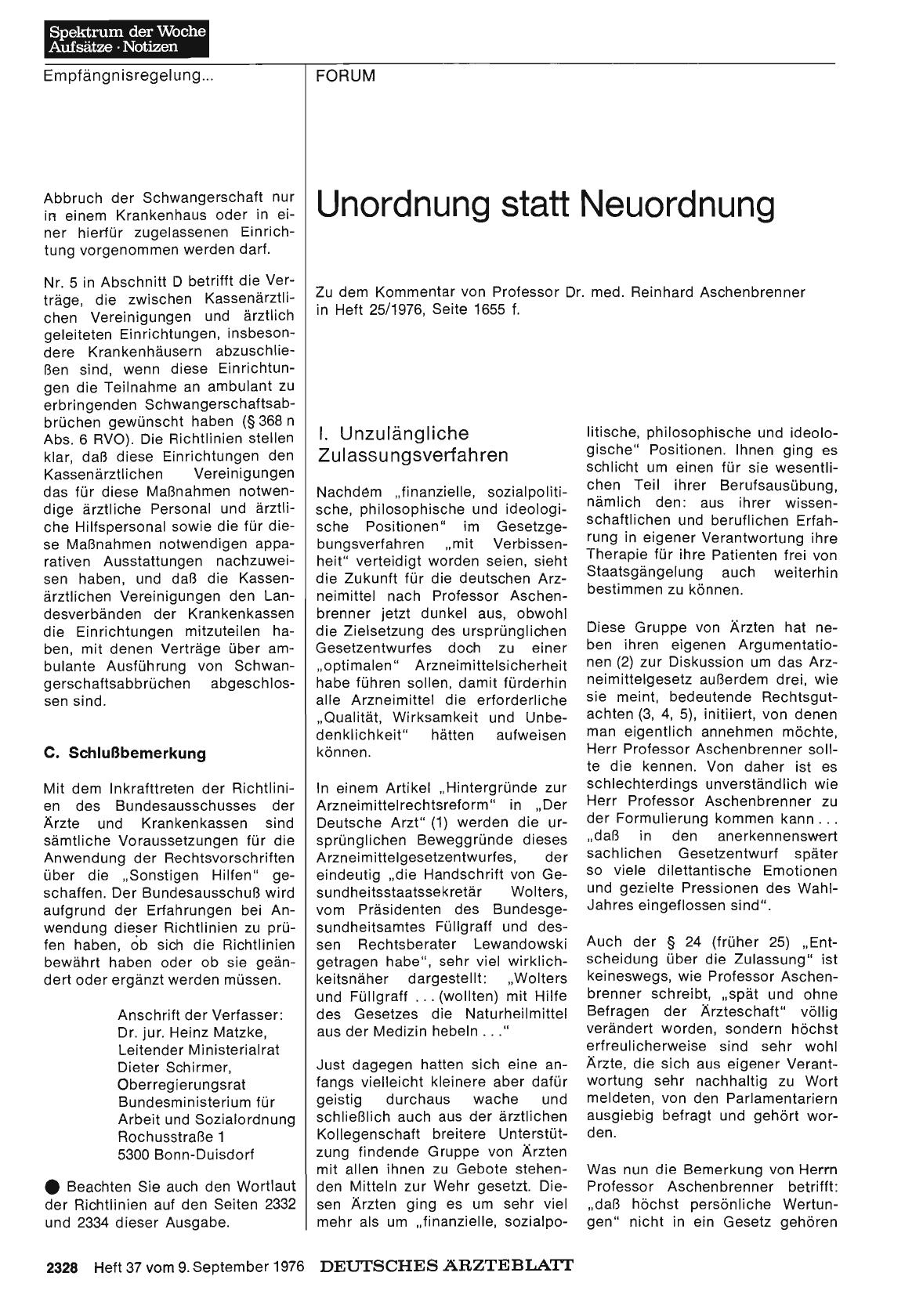 Vorschauseite 1: Unordnung statt Neuordnung: 1. Unzulängliche Zulassungsverfahren