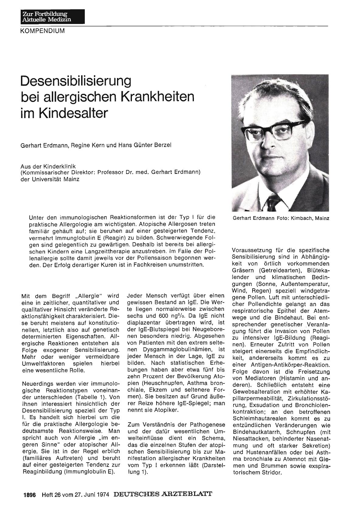 Vorschauseite 1: Desensibilisierung bei allergischen Krankheiten im Kindesalter