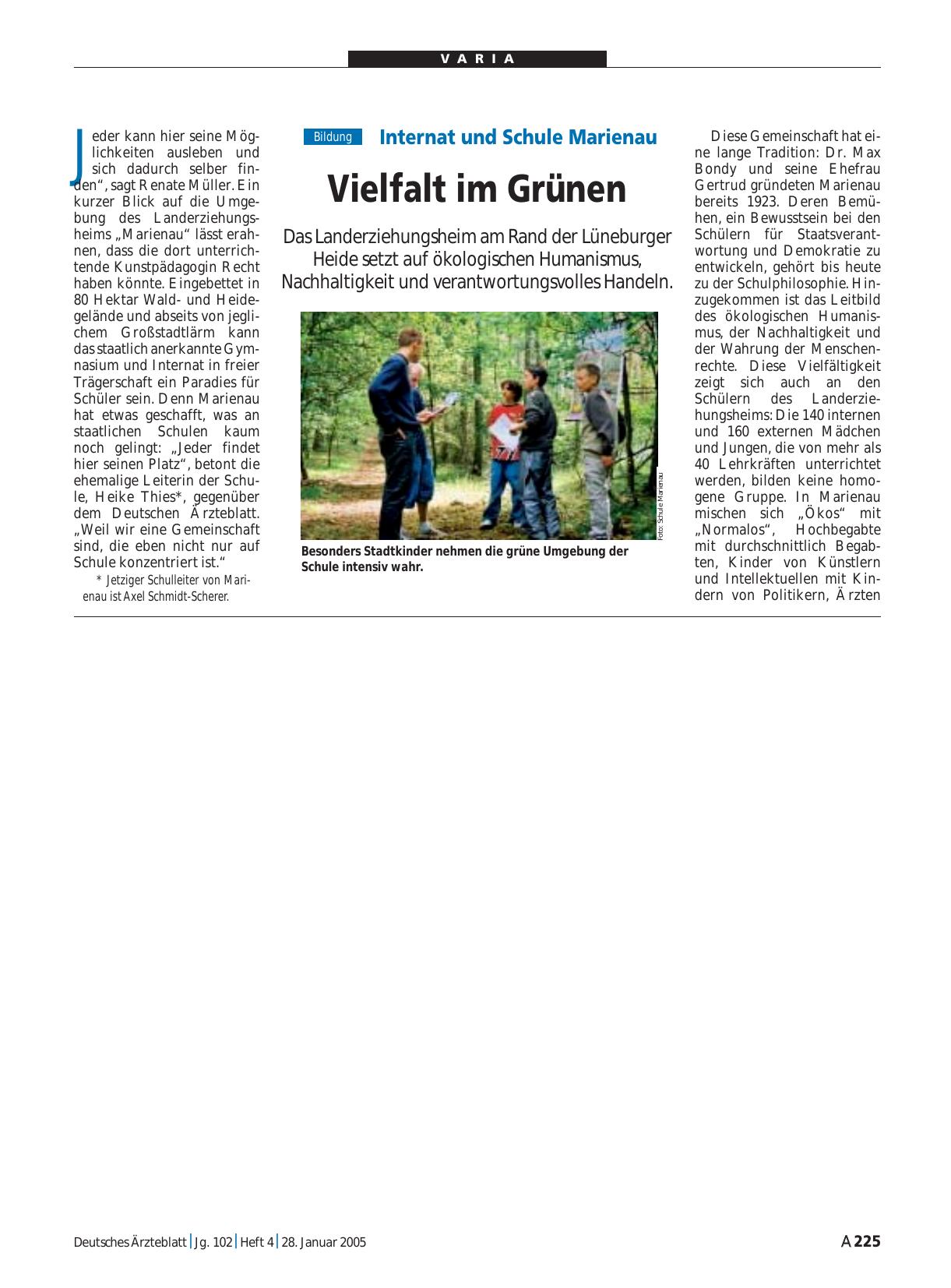 Vorschauseite 1: Internat und Schule Marienau: Vielfalt im Grünen
