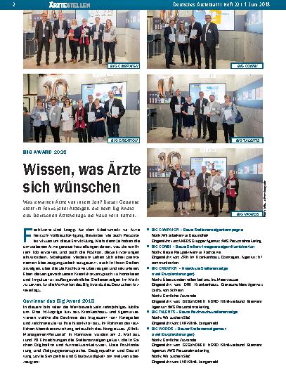 Vorschauseite 1: Big Award 2018: Wissen, was Ärzte sich wünschen