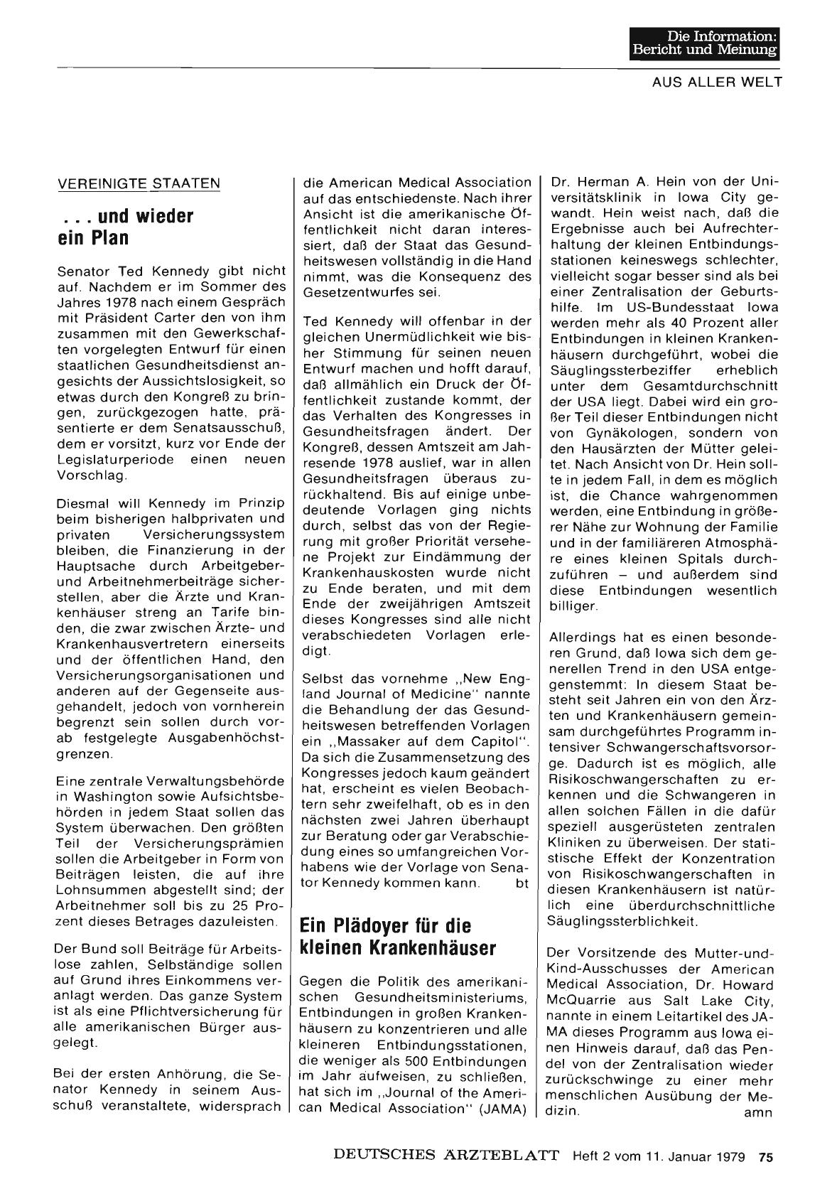 Vorschauseite 1: Vereinigte Staaten: .. . und wieder ein Plan