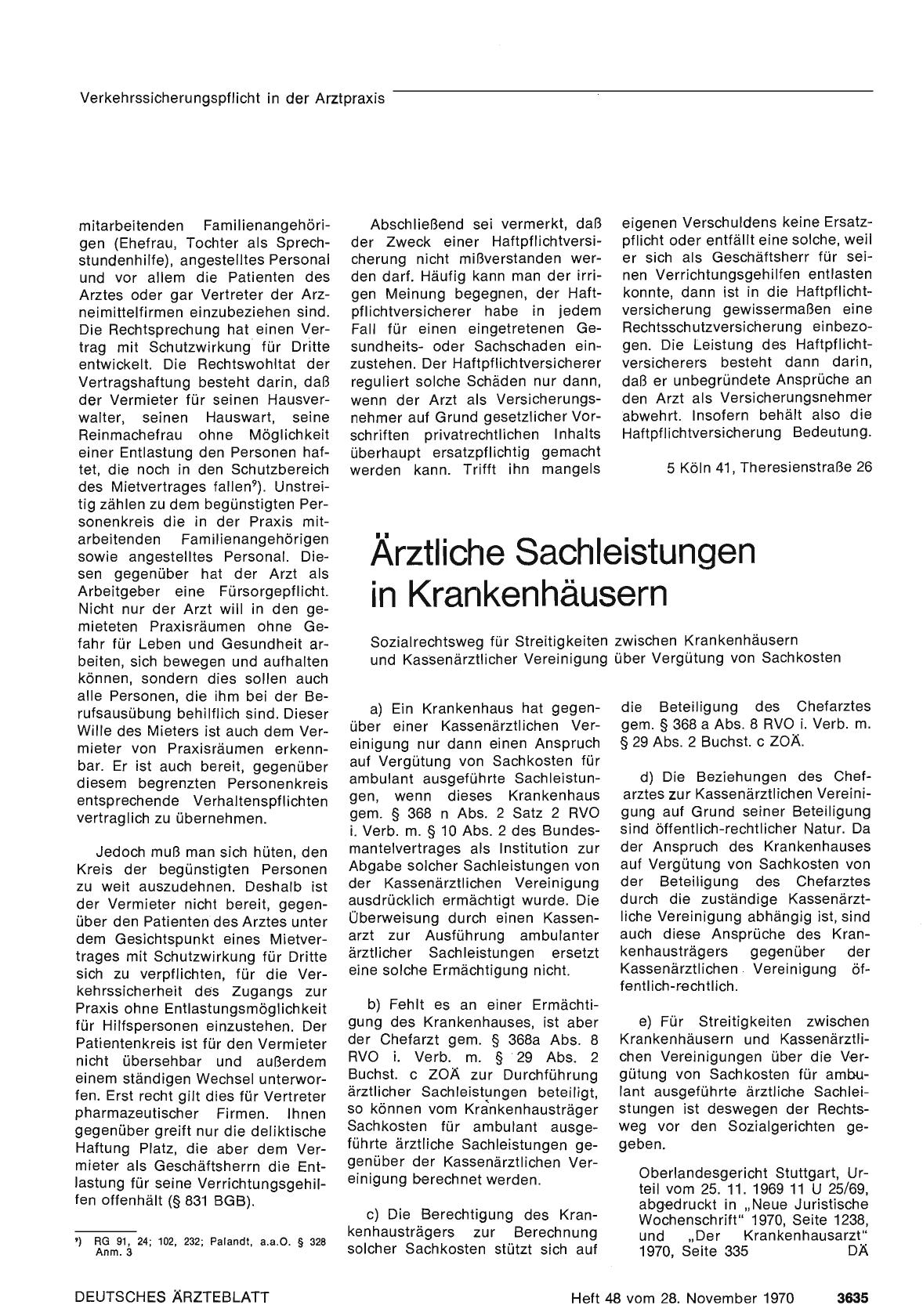 Vorschauseite 1: Ärztliche Sachleistungen in Krankenhäusern