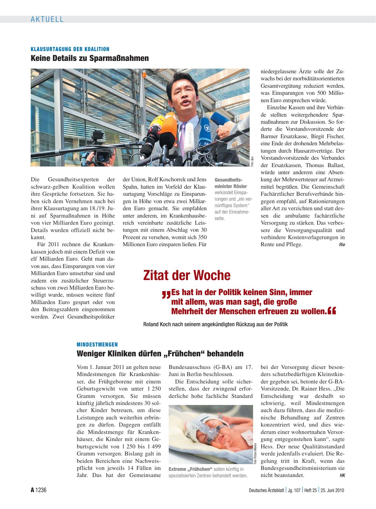 Vorschauseite 1: Zitat der Woche