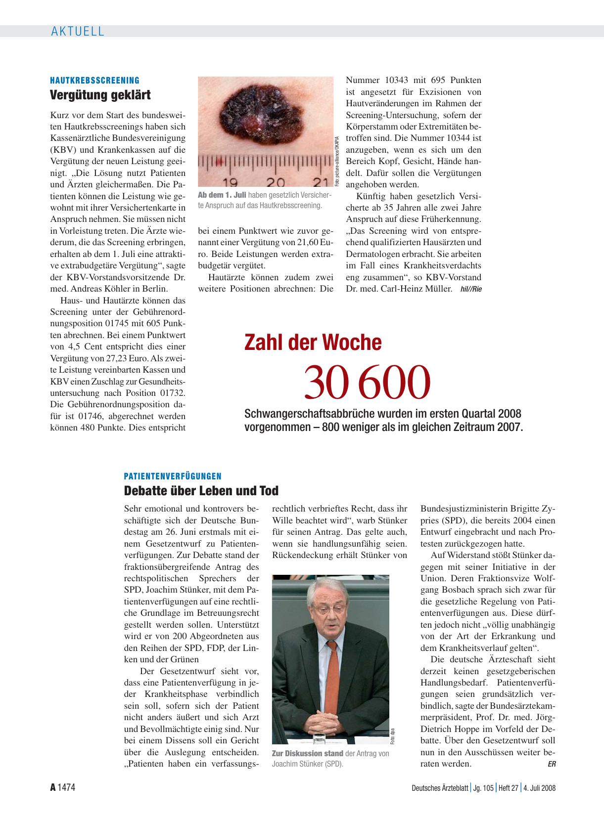 Vorschauseite 1: Patientenverfügungen: Debatte über Leben und Tod