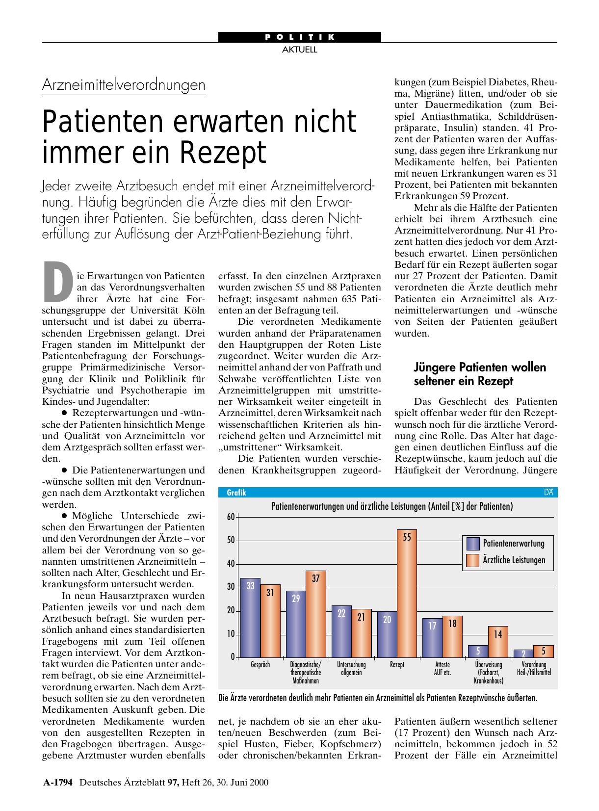 Vorschauseite 1: Arzneimittelverordnungen: Patienten erwarten nicht immer ein Rezept