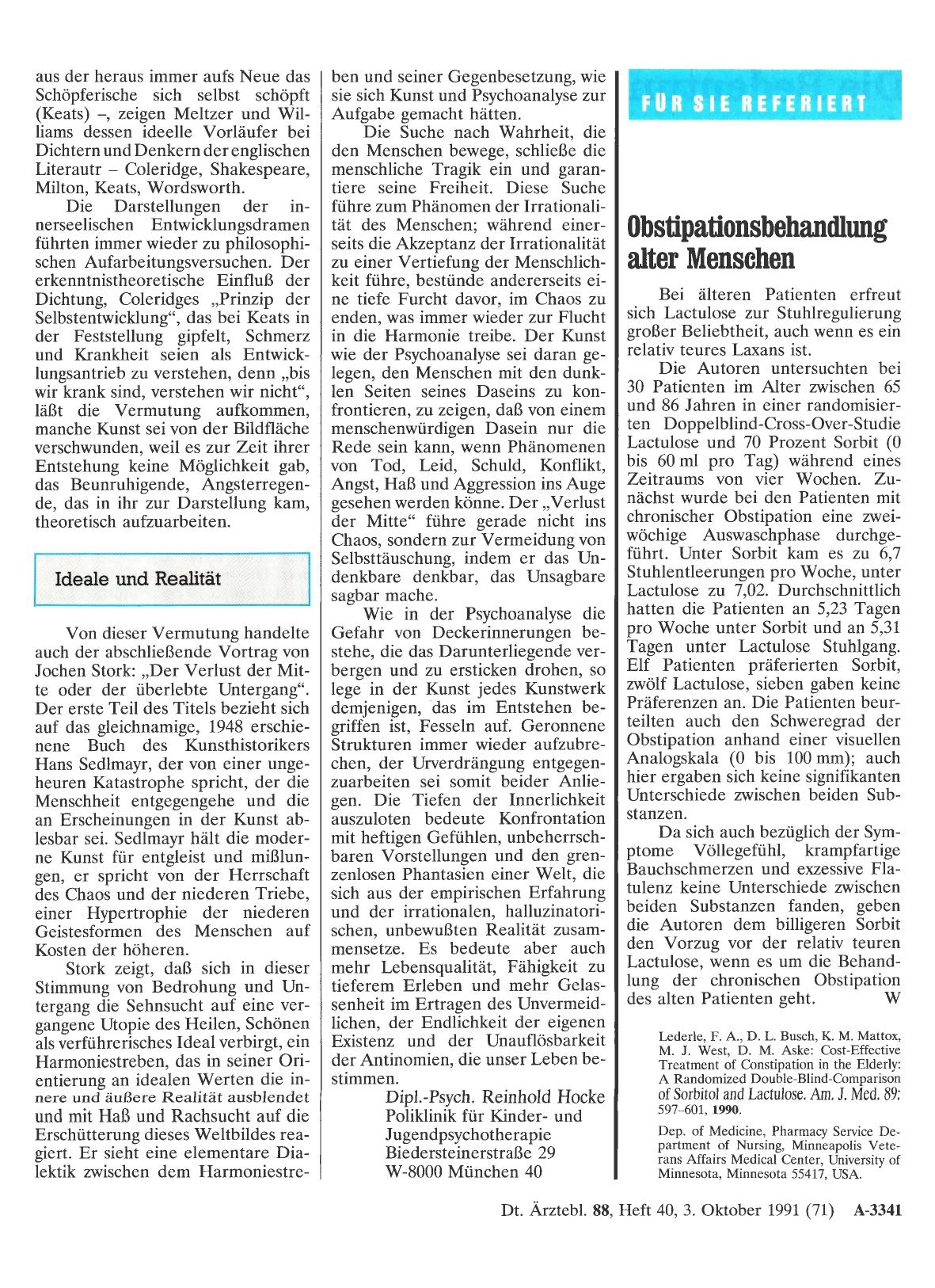Vorschauseite 1: Obstipationsbehandlung alter Menschen