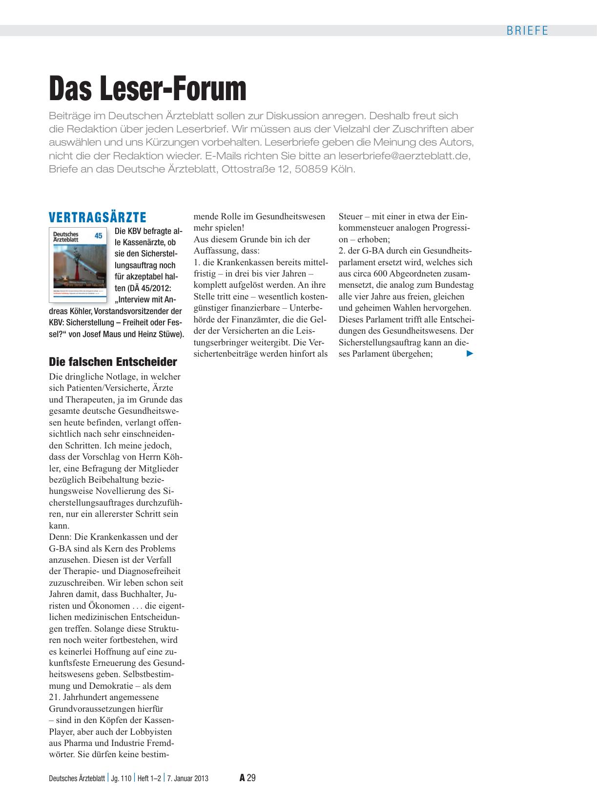 Vorschauseite 1: Vertragsärzte: Die falschen Entscheider