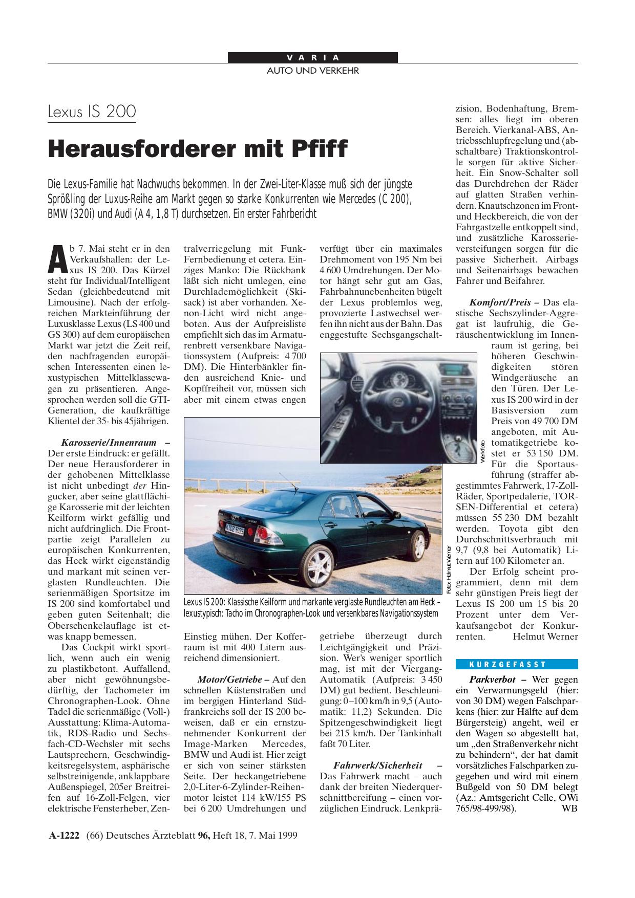 Vorschauseite 1: Lexus IS 200: Herausforderer mit Pfiff