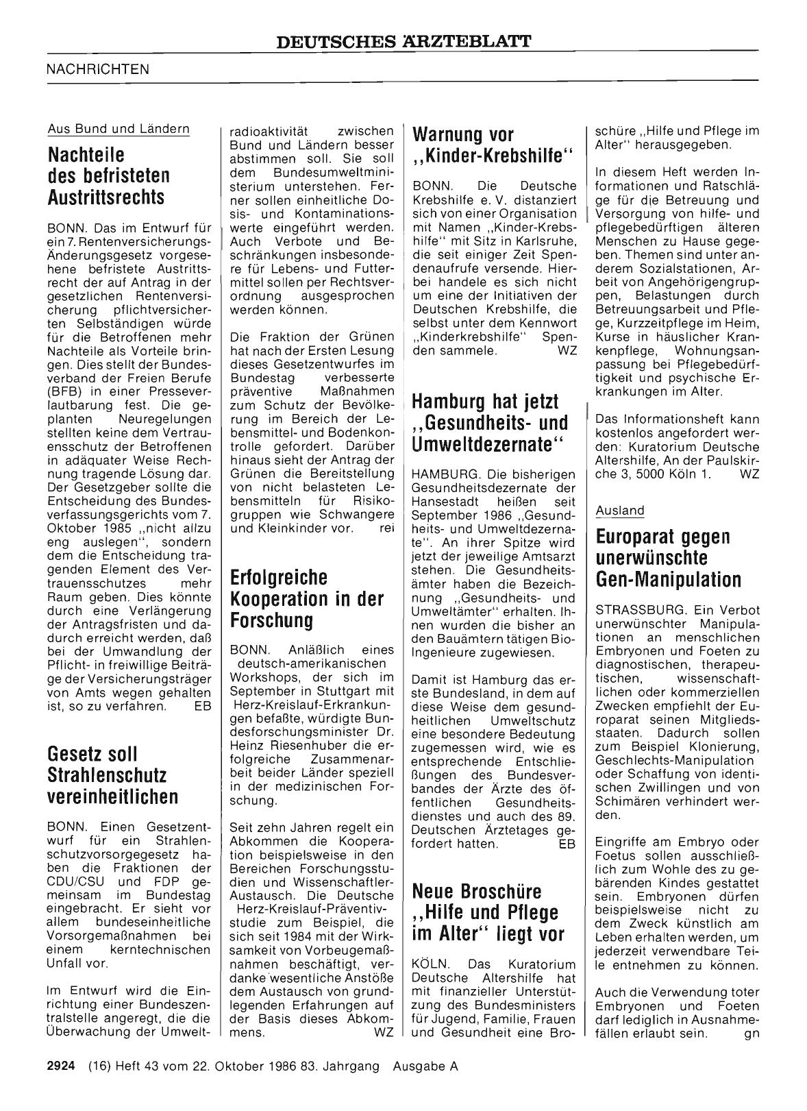 Vorschauseite 1: Hamburg hat jetzt „Gesundheitsund Umweltdezernate“