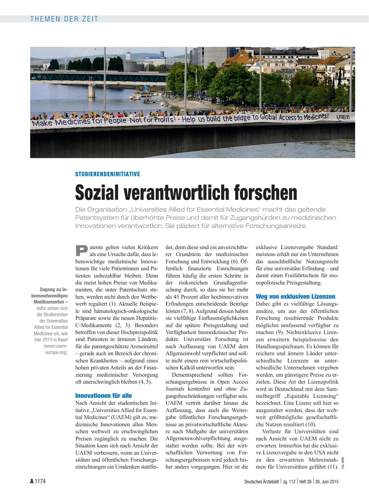Vorschauseite 1: Studierendeninitiative: Sozial verantwortlich forschen