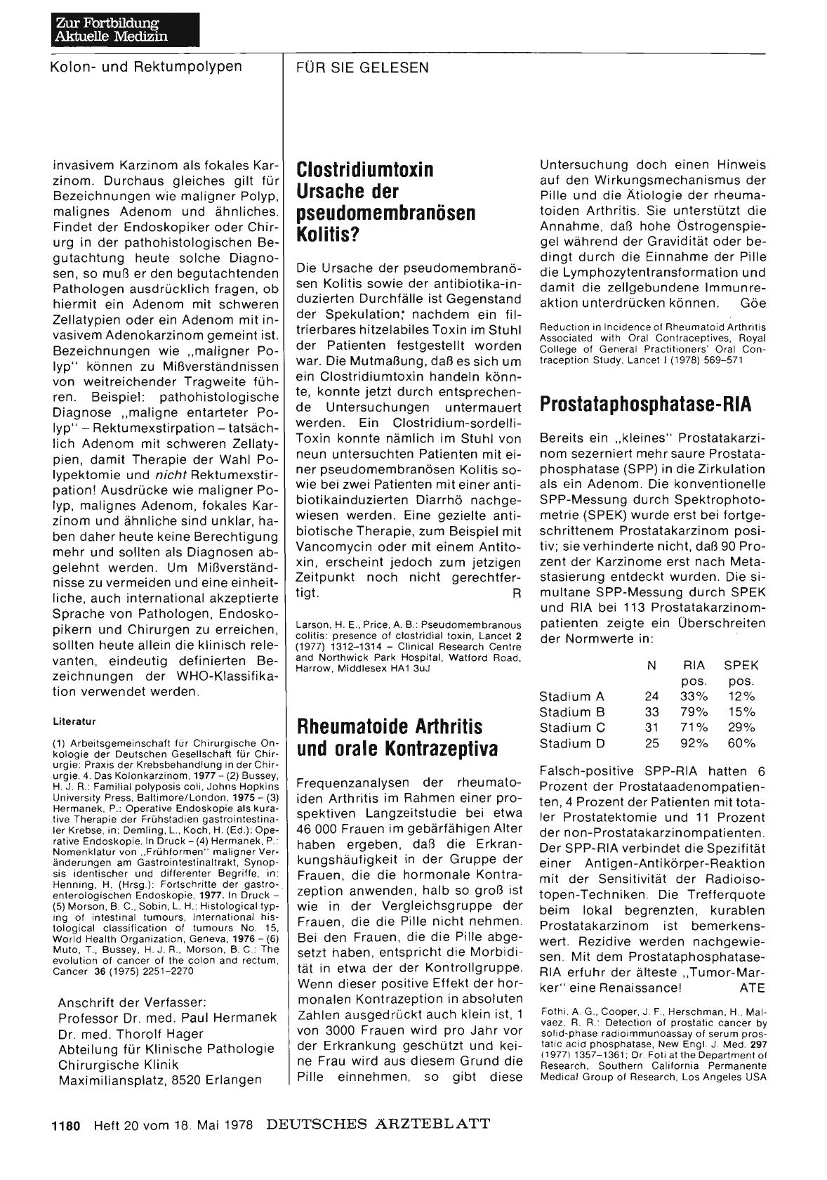 Vorschauseite 1: Clostridiumtoxin Ursache der pseudomembranösen Kolitis?