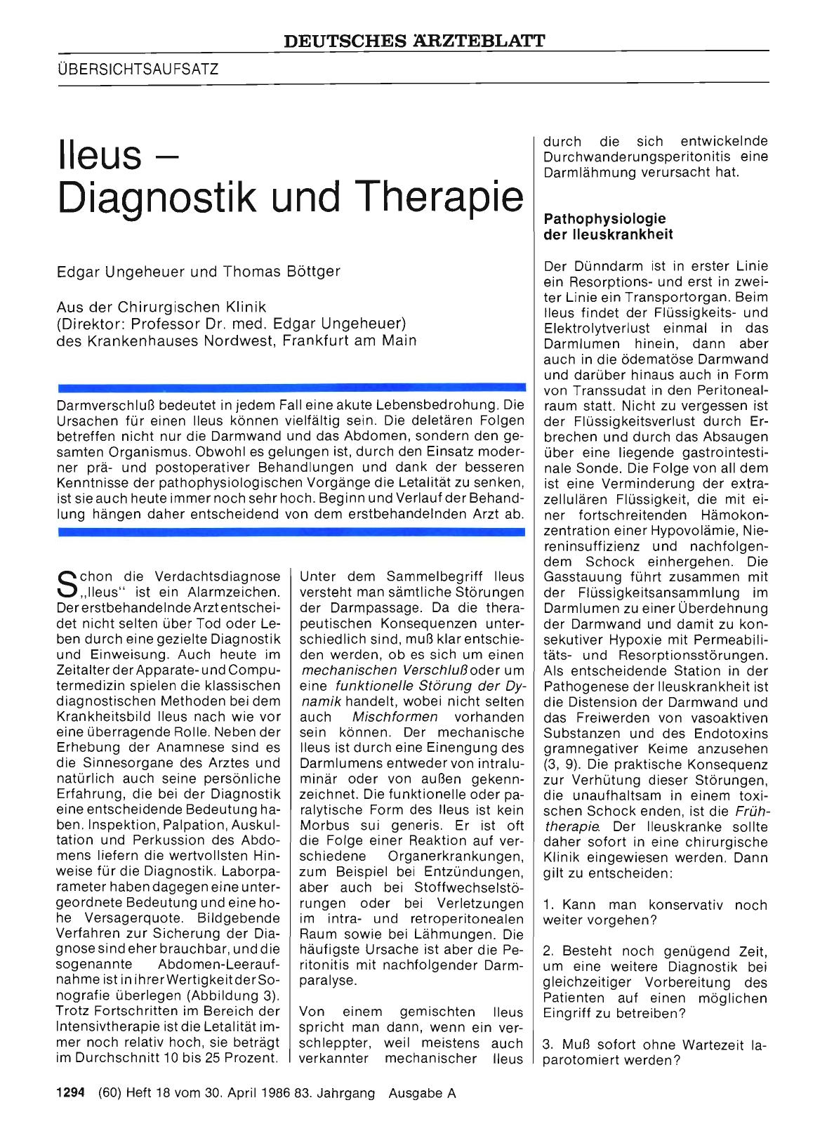 Vorschauseite 1: Ileus – Diagnostik und Therapie