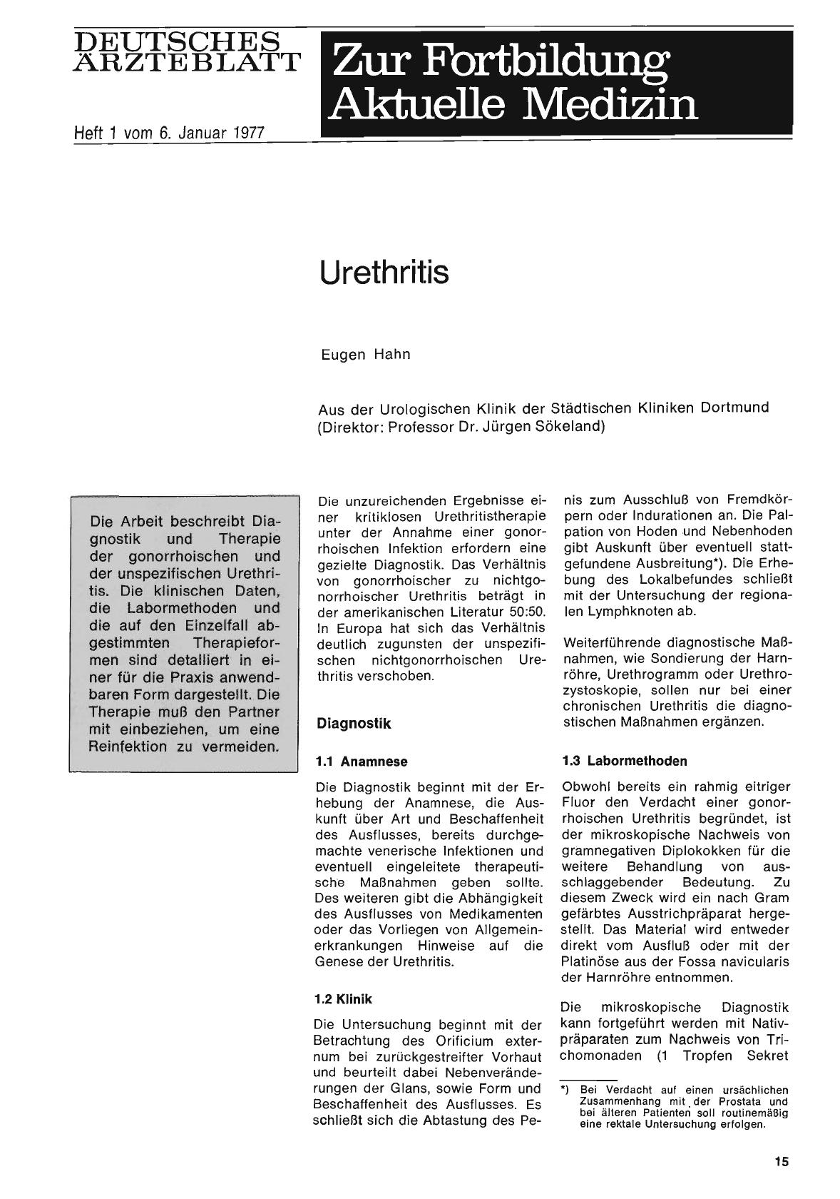 Vorschauseite 1: Urethritis