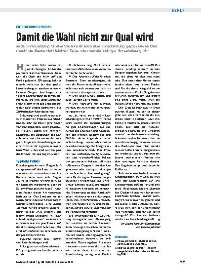 Vorschauseite 1: Entscheidungsfindung: Damit die Wahl nicht zur Qual wird