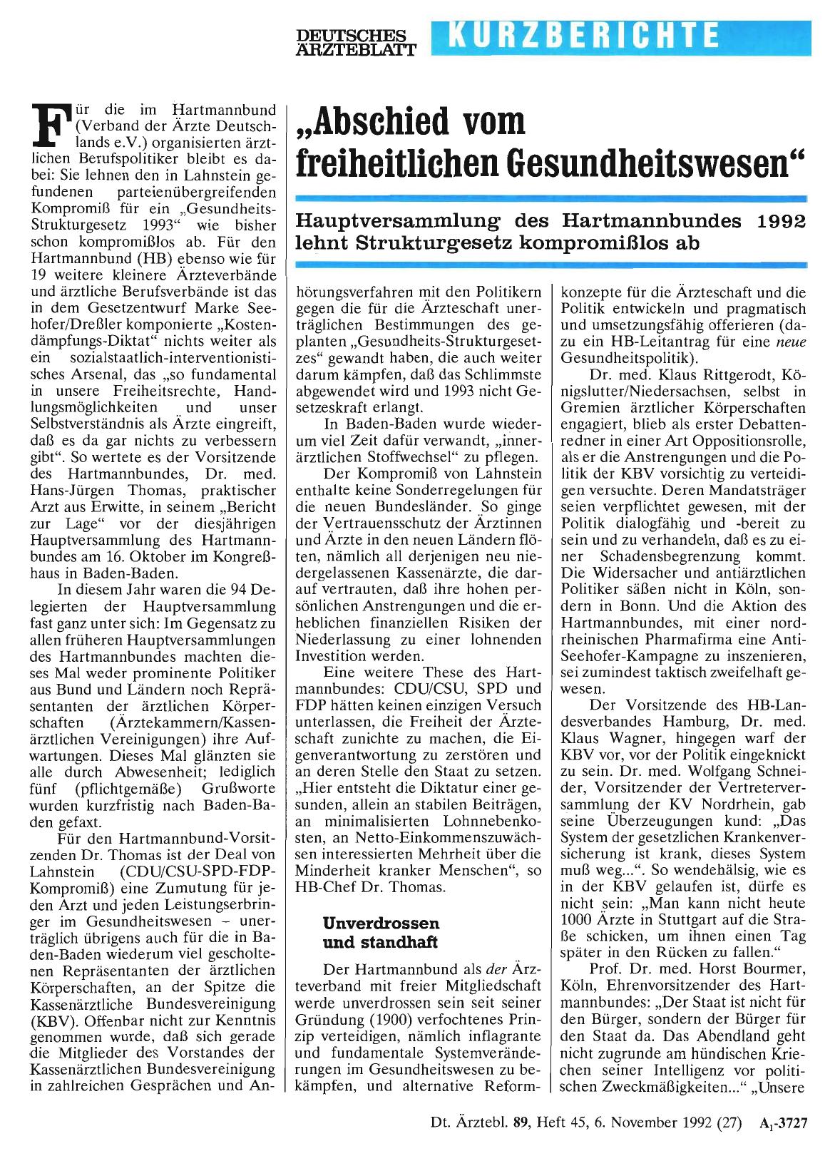 Vorschauseite 1: „Abschied vom freiheitlichen Gesundheitswesen“