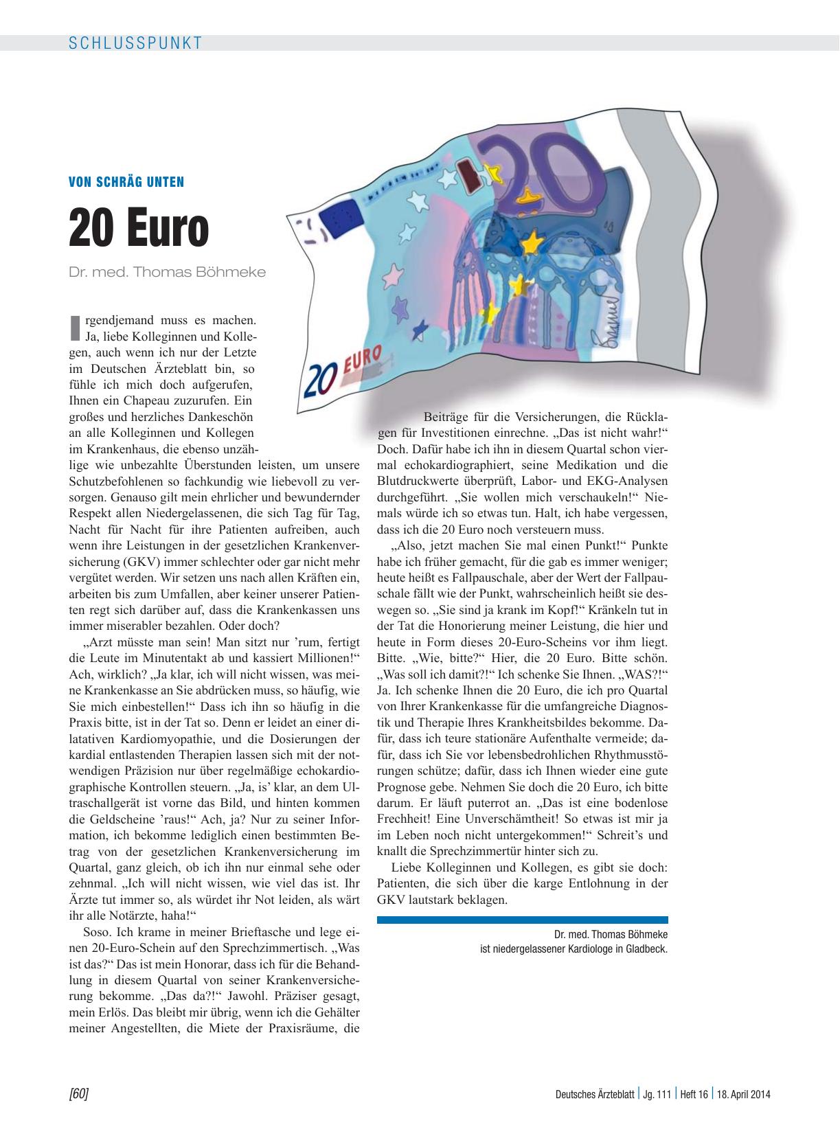 Vorschauseite 1: Von schräg unten: 20 Euro