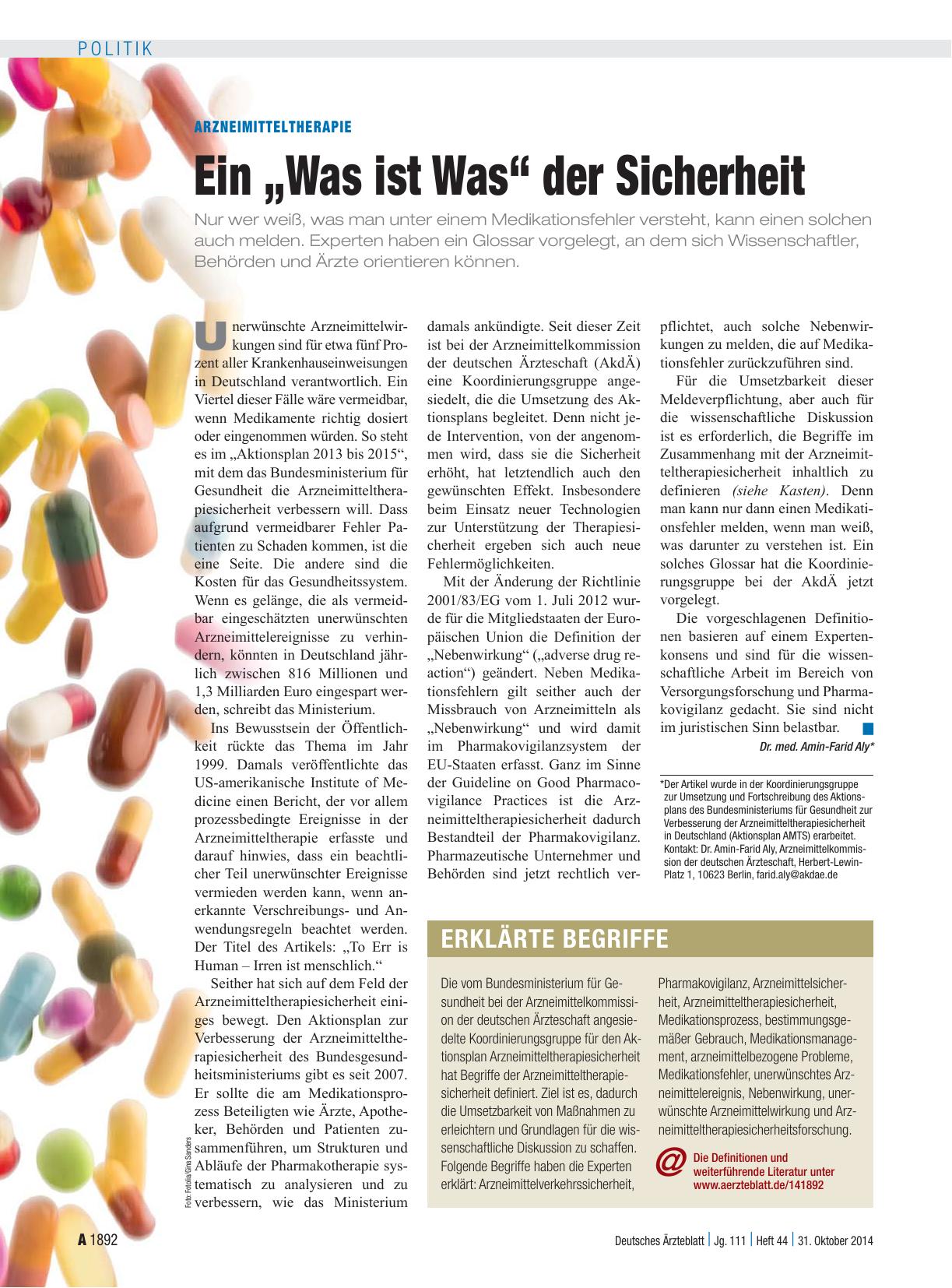 Vorschauseite 1: Arzneimitteltherapie: Ein „Was ist Was“ der Sicherheit
