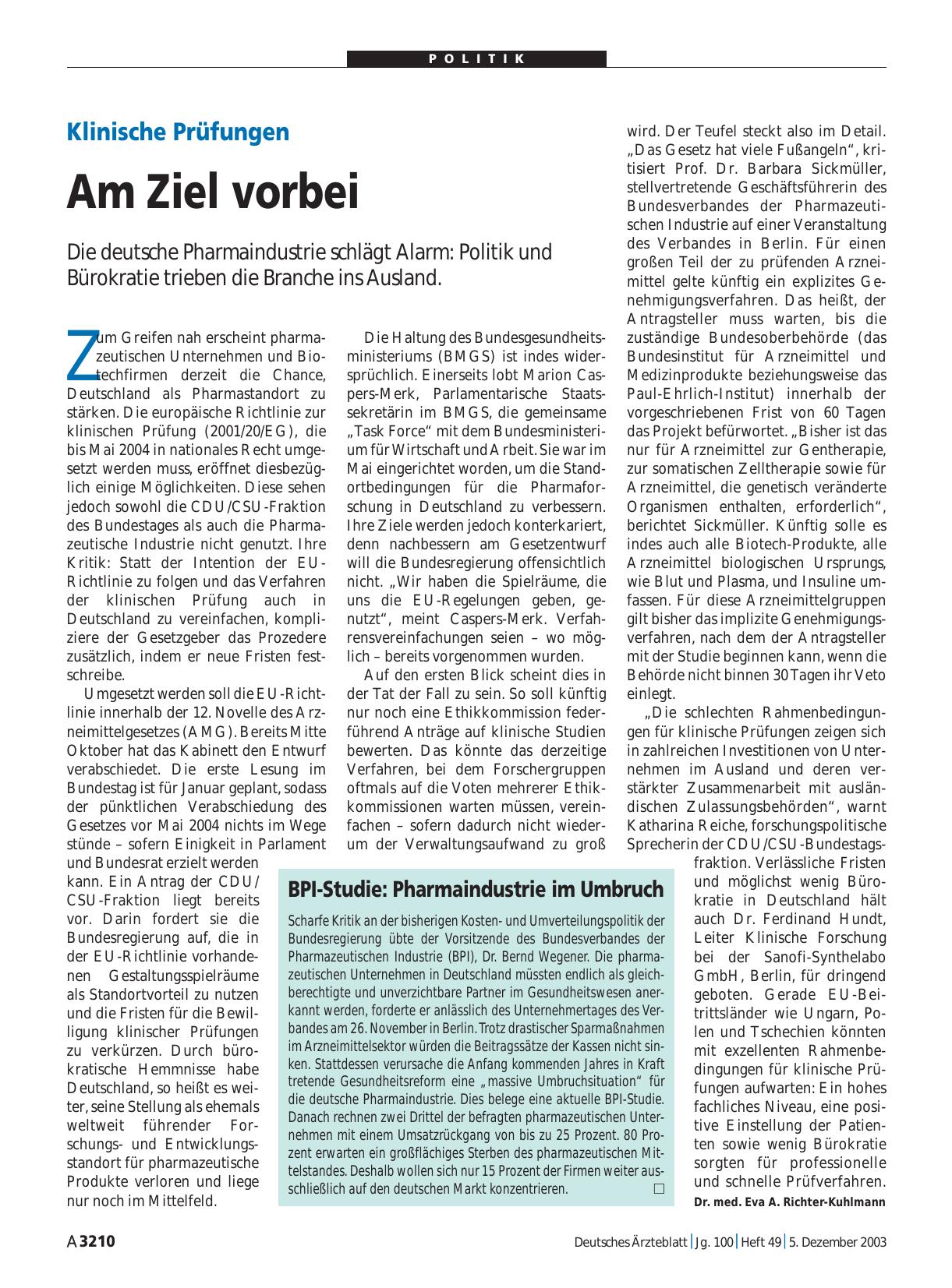 Vorschauseite 1: Klinische Prüfungen: Am Ziel vorbei