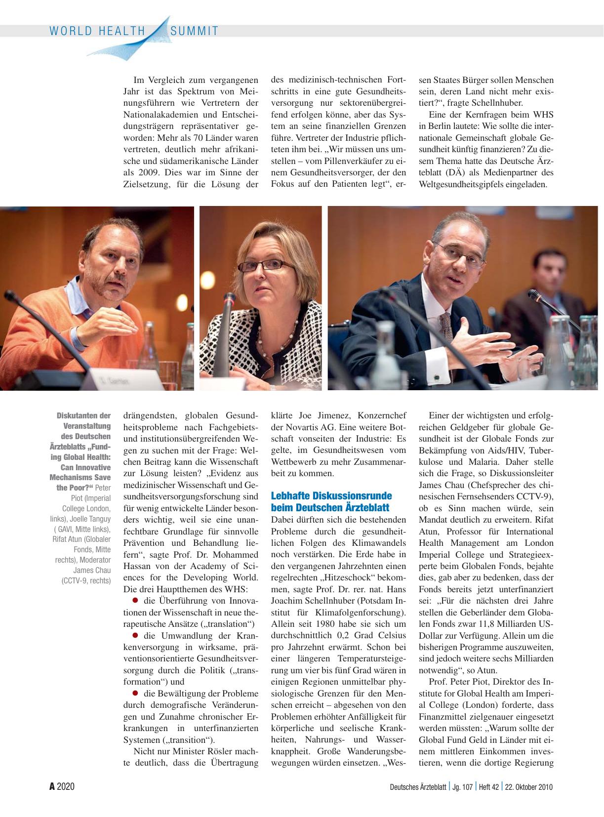 Vorschauseite 2: 2. World Health Summit: Botschaften von globaler Relevanz