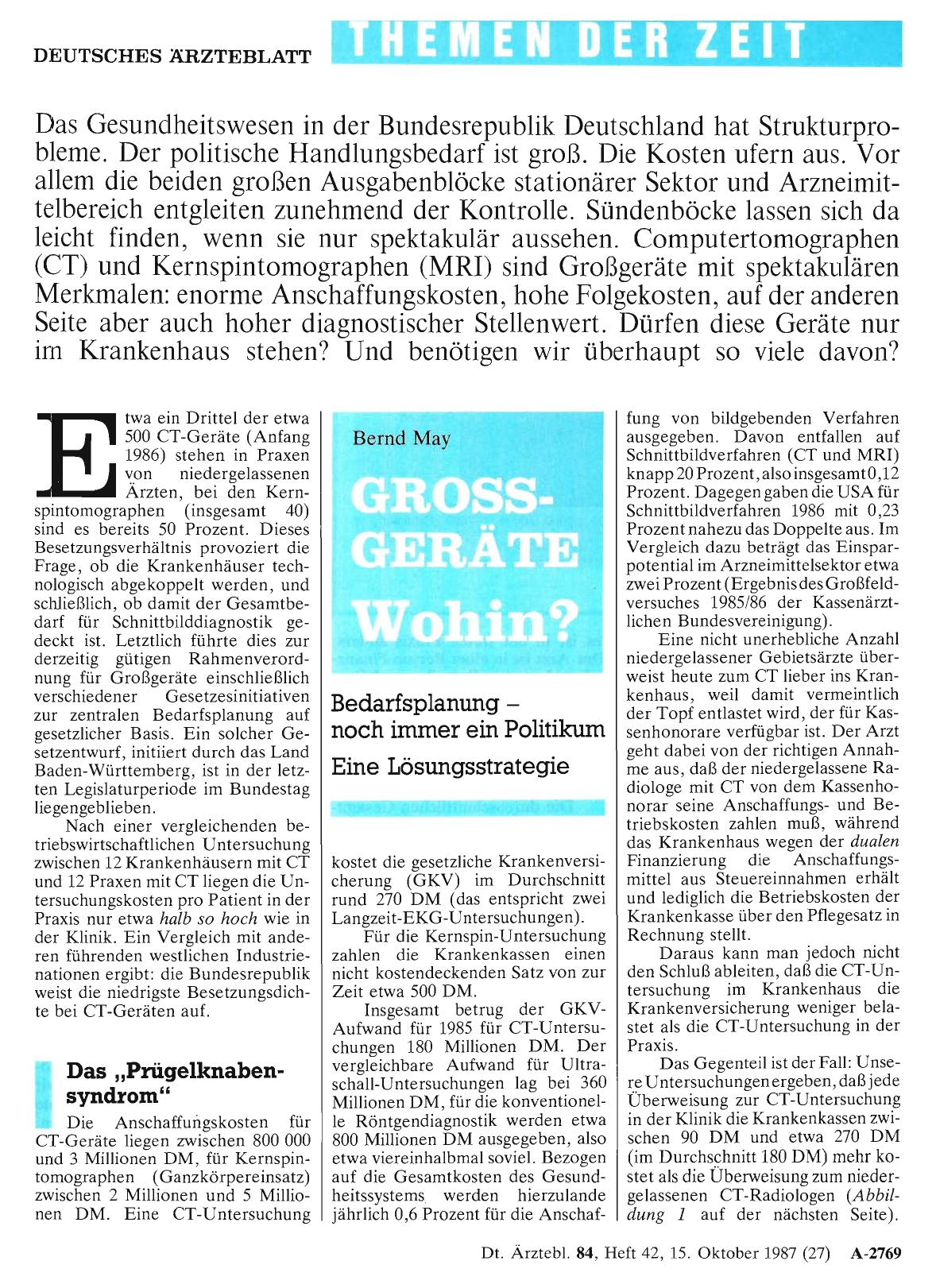 Vorschauseite 1: Grossgeräte: Wohin?