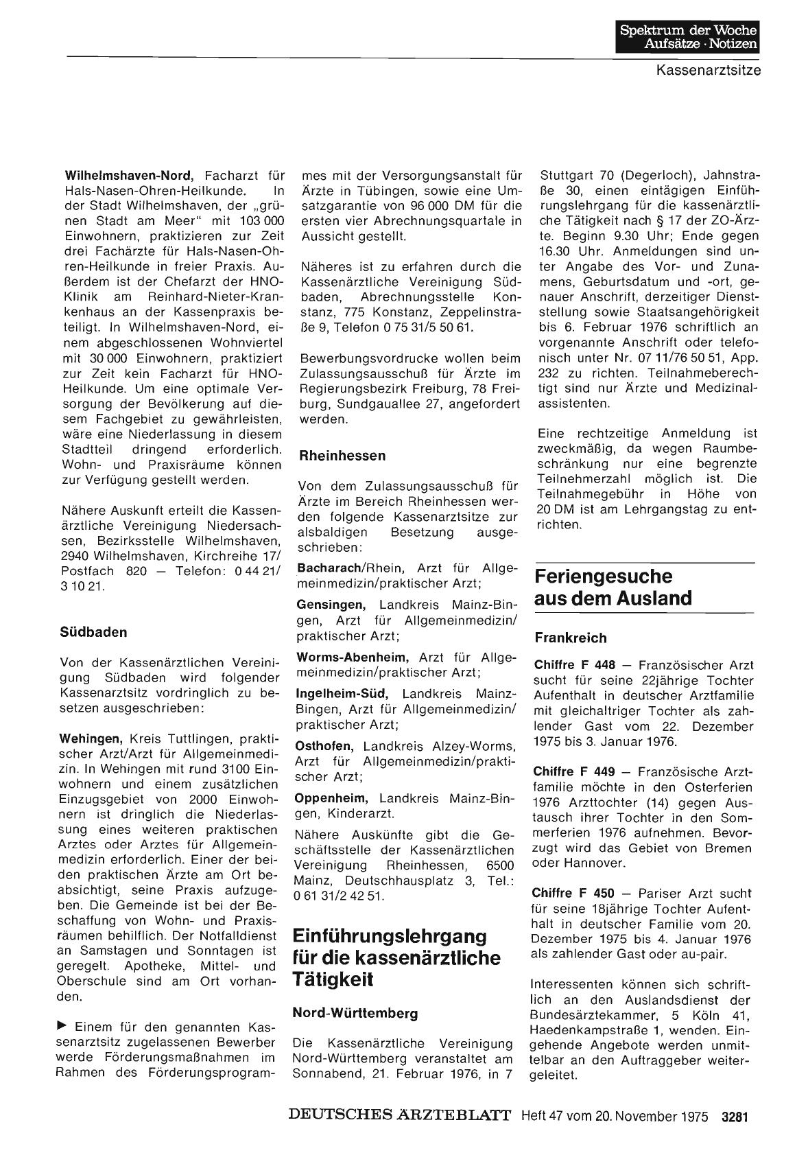Vorschauseite 1: Feriengesuche aus dem Ausland: Frankreich