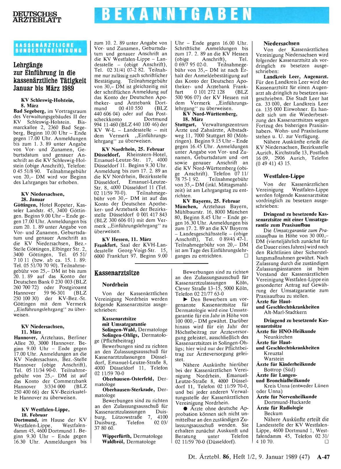 Vorschauseite 1: Kassenarztsitze