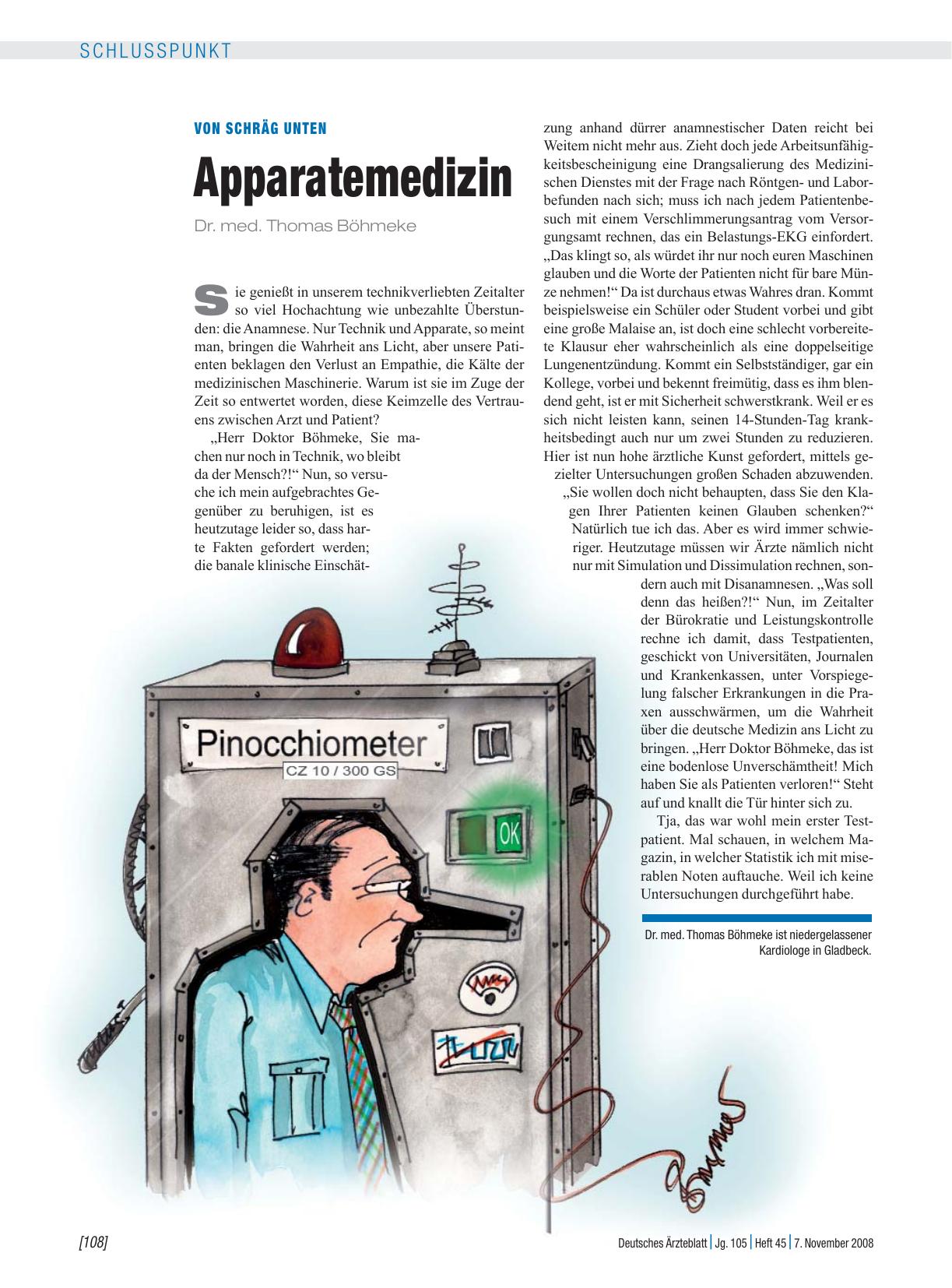 Vorschauseite 1: Von schräg unten: Apparatemedizin