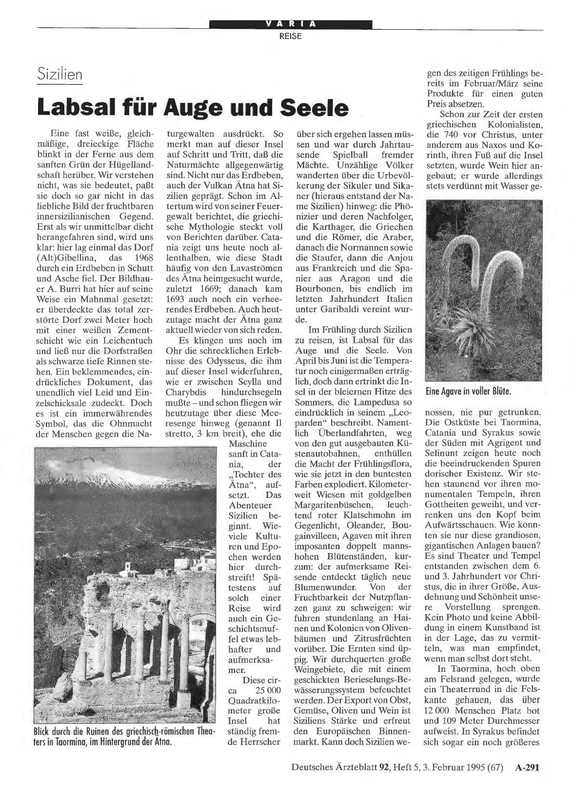Vorschauseite 1: Sizilien: Labsal für Auge und Seele